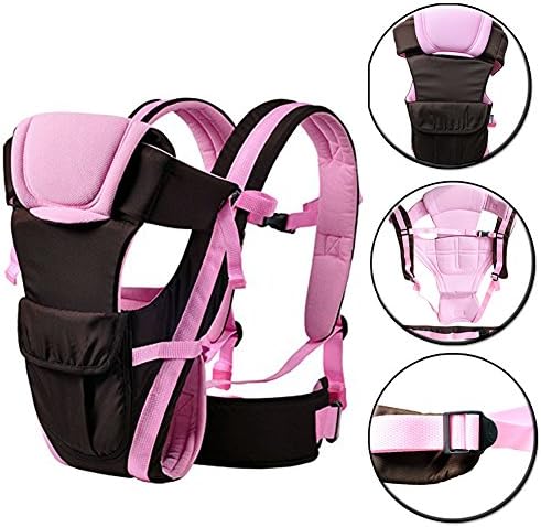 Baby Carrier with Hipseat, Ergonomics Baby Sling Carrier, 5 Carrying Positions, Front, Backpack, and Kangaroo, Perfect for Infant &amp; Toddler (pink)
