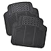 BDK Warner Bros Batman Rubber Floor Mats Car Accessories - Universal Fit, No-Slip Grip, All Weather Heavy Duty - 4 pc Trimmable Car Mats Set, Front 27x18, Rear 17.25x13.25