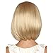 MILISI Short Blonde Wigs for White Women Straight Bob Hair Wig with Bangs Synthetic Full Wigs for Women Cosplay Costume Premium Wigs with Wig Cap MLS022