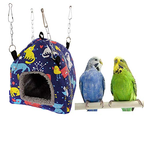 Bird Hut Nest Hammock Tent Bed Toy for Medium Large Pet Parrot Parakeet Cockatiel Conure Cockatoo African Grey Amazon Eclectus Lovebird Hamster Chinchilla Ferret Squirrel Cage Swing - Thumbnail 3