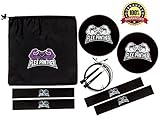 FLASH SALE! Exercise Sliders Gliding Discs Bundle - Extra Large Double-Sided Core Sliders - With Extra Strong Resistance Bands and Jump Rope - Lightweight Workout Sliders Set