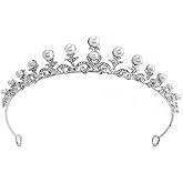 YADIRF Women Luxury Wedding Bridal Pearl Crown Diana Hair Band Headdress Tiara For Wedding Quinceanera Pageant Prom Party Birthday