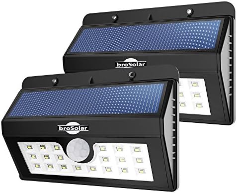[2-Pack]Super Bright 20 Big LED Motion Sensor Solar Powered Wireless Security Wall Outdoor Garden Ponds Accent Lighting Pond Decor Lamp Finials Lights Three Smart Modes Weatherproof Easy Install