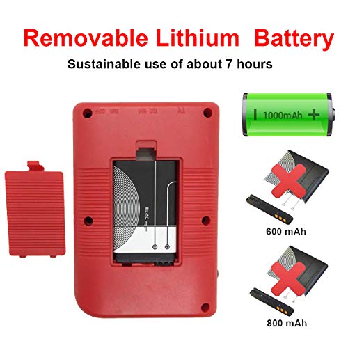 Mini Retro Handheld FC Games Consoles ,Built-in 400 Classic Game, Portable Gameboy 3 Inch LCD Screen 1000mAh Rechargeable Battery TV Output ,Good Gifts for Kids Boys Girls Men Women (Consoles-Red) - Thumbnail 5