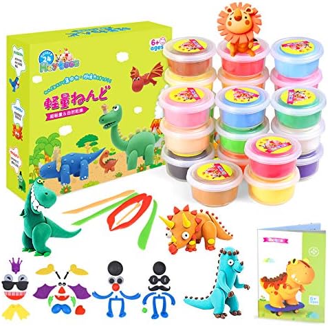 Heytoos ねんど 24色粘土 超軽量 自然乾燥 無毒安全 36pcsキャラクター道具 ヘラ6本 遊び方ブック付き 手作り Diyセット 粘土セット ストレス解消 室内遊び 子供 小学生 女の子 男の子 誕生日 クリスマス プレゼント ギフト