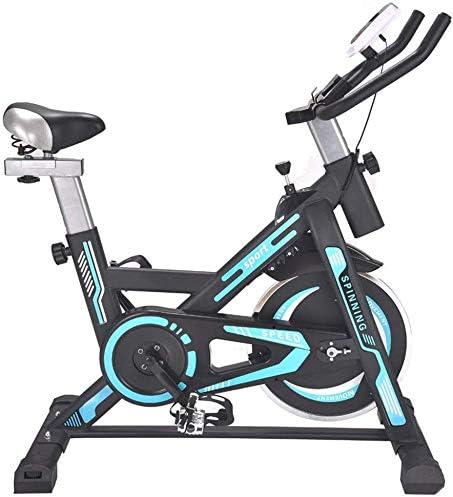 LSYOA Exercise Bike Stationary Indoor Cycling Bike, Adjustable Cardio Fitness Bike with LCD Display Upright Exercise Bike,Blue_Free Size