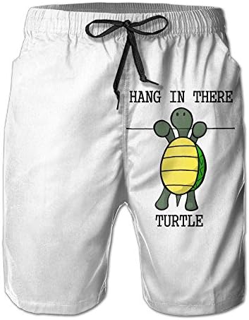 Mens Fashion Quick Dry Boardshort Hang In There Turtle Casual Shorts