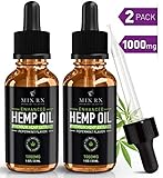 (2 Pack | 60mL) Hemp Oil for Pain Relief Anxiety Sleep Support (1000mg) Natural Organic Hemp Seed - Herbal Supplements - Tincture Oil Drops
