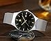Tamlee Mens Black Plated Slim Case Mesh Stainless Steel Band Waterproof Watches for Men (TM-8016Black)