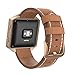 SWEES Leather Bands Compatible with Fitbit Blaze Smart Watch, Genuine Leather Replacement Band with Metal Frame Small & Large for Women Men, Champagne Gold, Rose Gold, Black, Brown, White, Grey, Beige