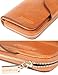 Borgasets Women's RFID Blocking Wallet Trifold Leather Clutch Zipper Ladies Purse Card Case Brown