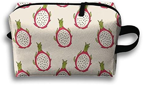 Ztrb Dragon Fruits Pitaya Portable Make-Up Zipper Pouch Beauty Cosmetic Bag Carry Case Brush Organizer Toiletry Hanging Storage Bag Sewing Kit Medicine Bag