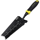 LRLXE Heavy-Duty Garden Trowel.(Yellow) | Serrated Root Cutter, Rustproof Stainless Steel, Multipurpose Garden Trowel, Suitable for Digging, Weeding, Transplanting