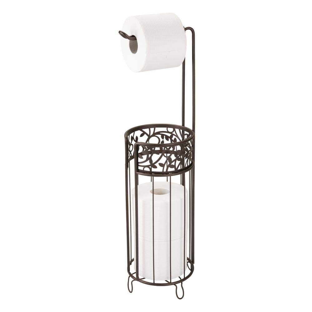 InterDesign Vine Free Standing Toilet Paper Holder for Bathroom