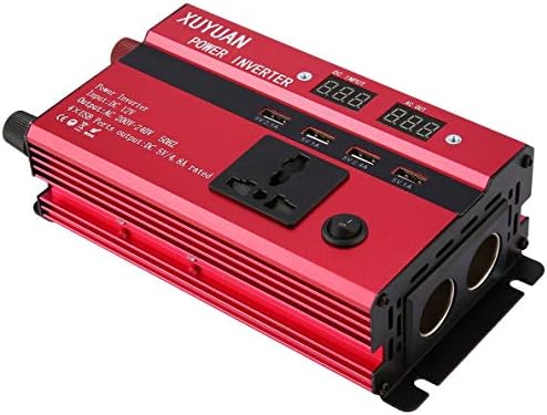 Car Power Inverter, 3000W Solar Power Generator Power Inverter, DC 12V to AC 220V Rechargeable Battery Pack Emergency Power Station Car Sine Wave Converter, for Household Appliances