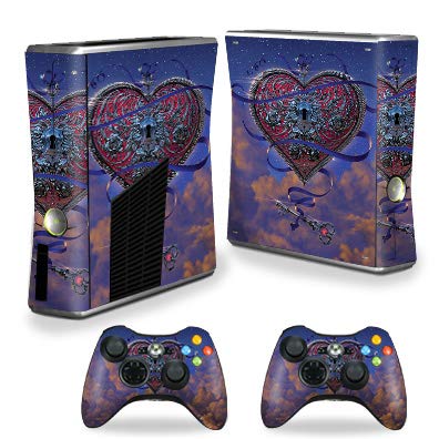 MightySkins Skin Compatible with Xbox 360 S Console - Heart and Key | Protectiv…