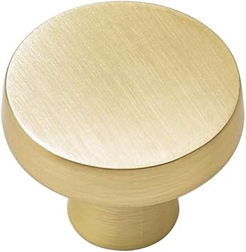Goldenwarm Brushed Brass Round Contemporary Cabinet Knob