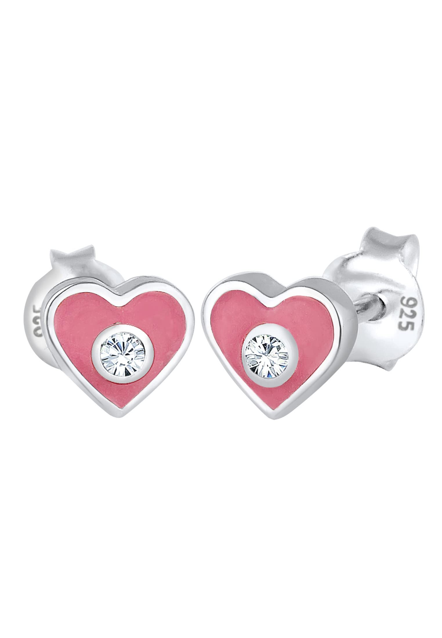 Elli Earrings Elli Earrings Kids Children Heart Crystals 925 Sterling Silver