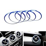 iJDMTOY 5pc Sports Blue Aluminum Air Conditioner Vent/Opening Decoration Cover Trims For Mercedes CLA GLA Class