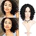 WIGNEE Remy Human Hair Afro Kinky Curly Wigs for Women Afro Full Wigs with Free Wig Cap (10 inch)