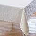 Turkish Ivory Tablecloth Polyester Table Linen - Stain Resistant Wrinkle free Non-Iron Oblong Square Round Thanksgiving Tablecloth Christmas Tablecloth New Year Eve Gift (IVORY, Rectangle 60