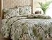 Tommy Bahama Topical Orchid Collection Quilt Set-100% Cotton, Reversible, Ideal for All Seasons, Pre-Washed for Added Softness, Full/Queen, Green
