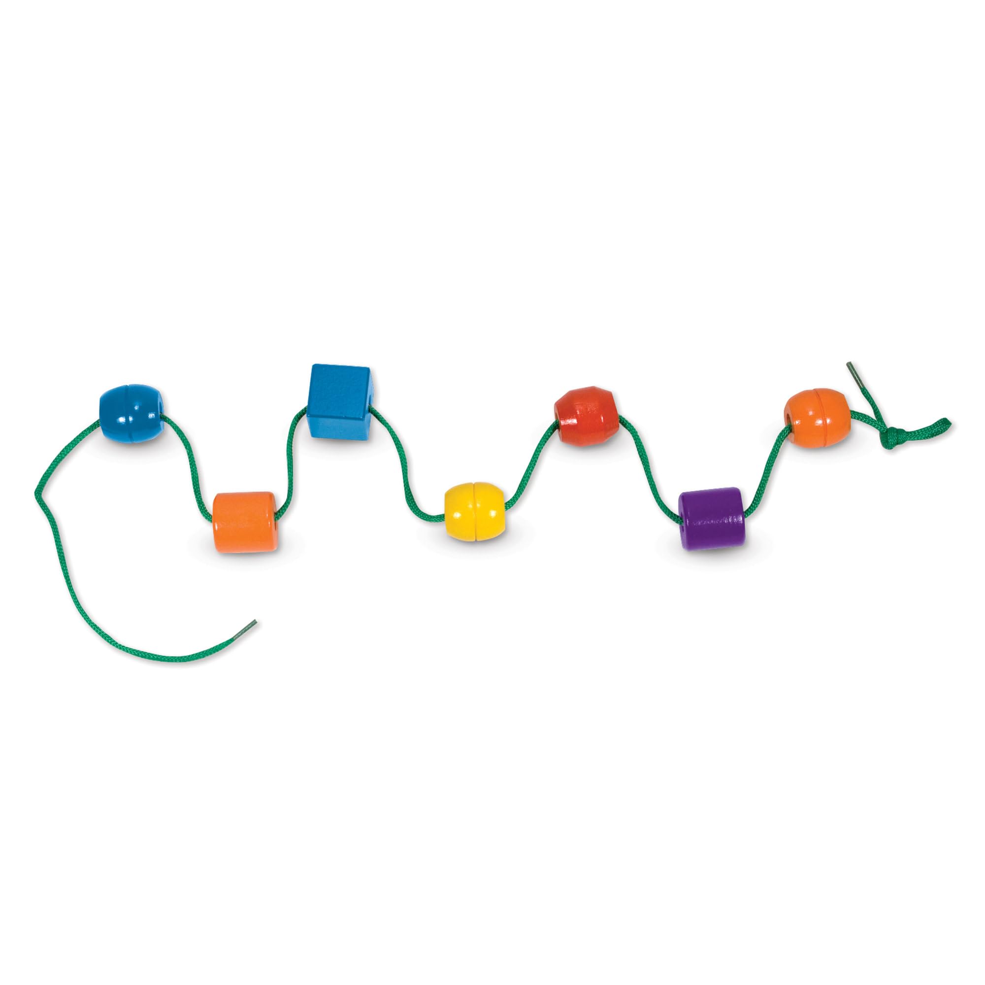 Melissa & Doug Primary Lacing Beads - Educational Toy with 8 Wooden Beads and 2 Laces