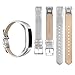 AK Bands for Fitbit Alta / Fitbit Alta HR 2017, Adjustable Comfortable Fitbit Alta / Fitbit Alta HR Accessories Leather Wristband for Fitbit Alta HR 2017 / Fitbit Alta Bands (silver)