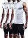 Neleus Men's 3 Pack Compression Shirt Sport Athletic Workout Tank Top,02,White,US L