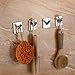 KONE Adhesive Coat Hooks, Heavy Duty Stainless Steel Decorative Stick Wall Hooks Hats Keys Utility Hooks for Home Kitchenware 4 Pcs