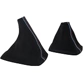 Priprilod Black Faux Suede Shift &amp; E Brake Boots Black Compatible with BMW 3 Series E36 1991-1998 Compatible with E46 1999 2000 2001 2002 2003 2004 2005