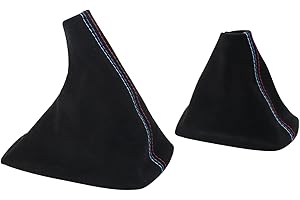 Priprilod Black Faux Suede Shift & E Brake Boots Black Compatible with BMW 3 Series E36 1991-1998 Compatible with E46 1999 2000 2001 2002 2003 2004 2005