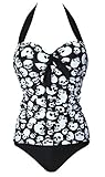 DANIFY 50s Elegant Inspired Retro Vintage One Piece Pin up Monokinis Swimsuit