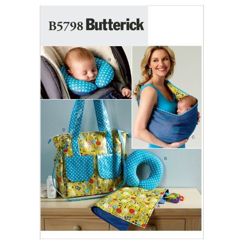 Butterick Patterns B5798OSZ Baby's Changing Pad Sewing Pattern, Neck
Support, Carrier and Diaper Bag, Size One Size Butterick Patterns B5798OSZ Baby's Changing Pad Sewing Pattern, Neck
Support, Carrier and Diaper Bag, Size One Size