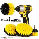 Drillbrush 4 Piece Nylon Power Brush Tile and Grout Bathroom Cleaning Scrub Brush Kit - Drill Brush Power Scrubber Brush Set - Power Scrubber Drill Brush Kit- Power Brush Drill Attachment