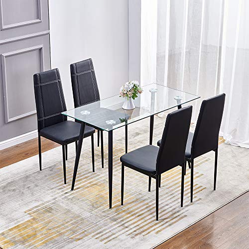 4HOMART YVONNE&F.L.A.M. PU Leather Dining Room Chair Set of 4 Modern