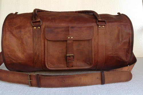 Universal leather 24 Inch Duffel Travel Gym Sports Overnight Weekend Leather Bag
