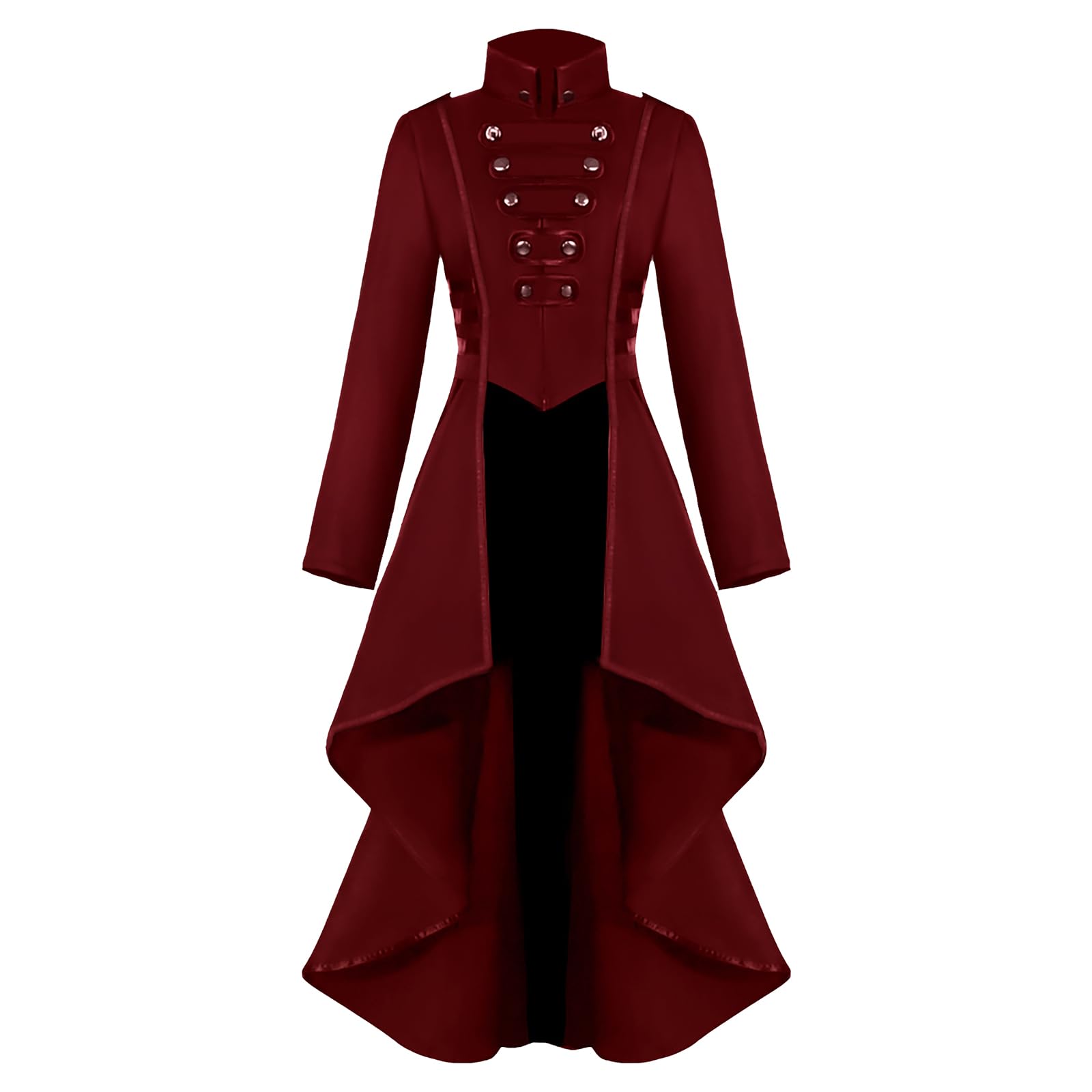 MVFEUIJ Steampunk Women's Jacket, Gothic Tailcoat, Women's Victorian Palace Vintage Coats for Women, Halloween Costume, Carnival, Party, Cosplay Clothing (Red, M)