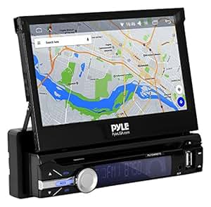 stereo android gps din audio screen system single bluetooth flip navigation unit head touch wifi usb receiver systems pyle microphone