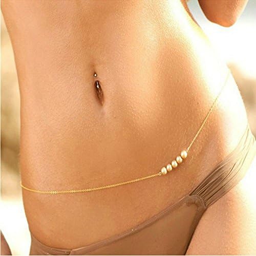 HUSUP® Contracted And Sexy Style Multi-layer Metal Waist Chain With Pearls Pendant Beach Bikini Style