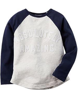 Girl L/S Amazing Raglan Tee; Grey/Navy