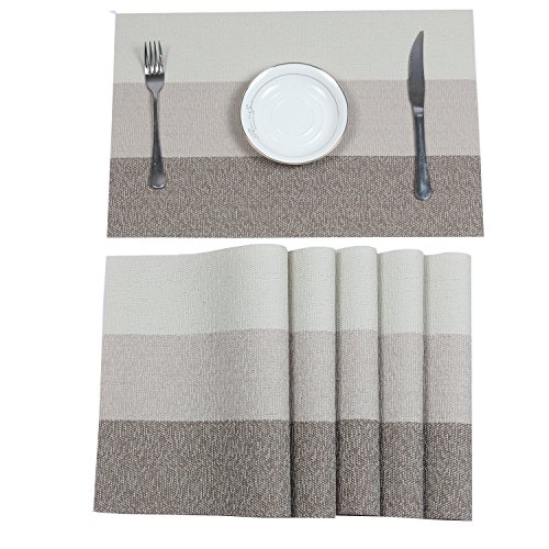 HEBE Placemat Set of 6 Washable Placemats for Dining Table Indoor