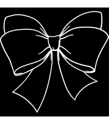 White Bow Outline Car Decal - 6" Vinyl Sticker For Windows & Vehicles
