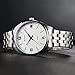 Men's Steel Analog Wrist Watch Quartz Business Watch Roman Numeral Silver Metal Casual Watch for Male