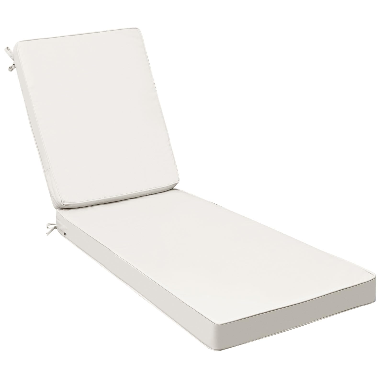 Photo 1 of AAAAAcessories Outdoor Chaise Lounge Cushions, Fade-Resistant, Waterproof Patio Furniture Replacement Cushions, 74" x 23" x 3", Creamy White