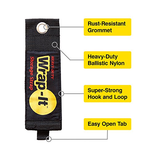Wrap It Heavy-Duty Storage Straps (6 Pack Mega) - Hook and Loop Organizer Hanger for Extension Cords, Cables, Hoses, Rope, and More for Garage, Home, Shop, Boat, Marine, RV and Camping Organization