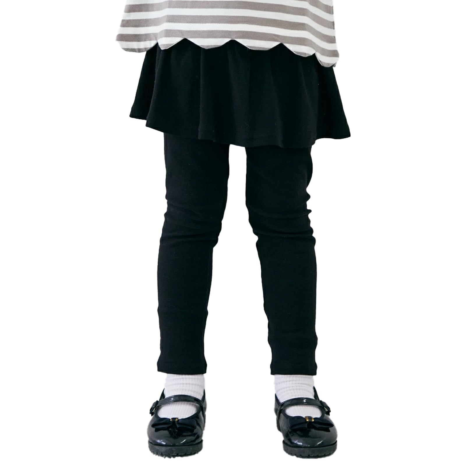 [ever closet] スカッツ キッズ 子供 女の子 秋冬 スカート 80 ブラックB ストレッチスカッツ スカート付きレギンス 秋服 冬服 通園 通学 子供服 キッズ服 エバークローゼット商品画像