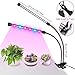 Grow Light, Auto ON & OFF Every Day with Two-way Timer 24W Dual Head Growing Lamp for Indoor Plants, High Power LED, 8 Dimmable Levels, 4/8/12H Memory Timing for Hydroponics Greenhouse Gardening