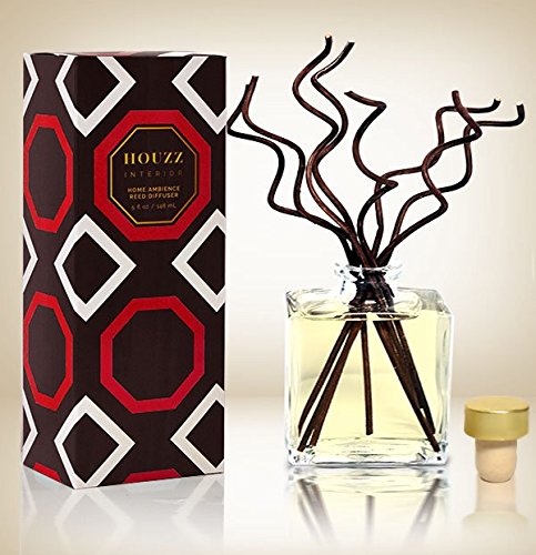 HOUZZ Interior Scented Sticks Reed Diffuser Oil Black Vetiver Gift Set | Vetiver, Black Currant, Leather, Amber, Sweet Musk & Wood Fragrance Notes | Men Love This Scent! Made in The USA