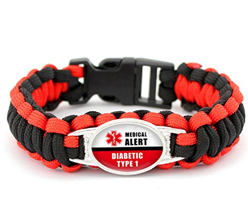 Diabetic Awareness Medial Alert Paracord Bracelet Inch